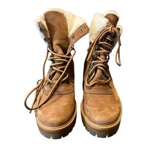 TIMBERLAND Women's Courmayeur Valley Women's Shearling Lined Boots Rust SZ 6.5